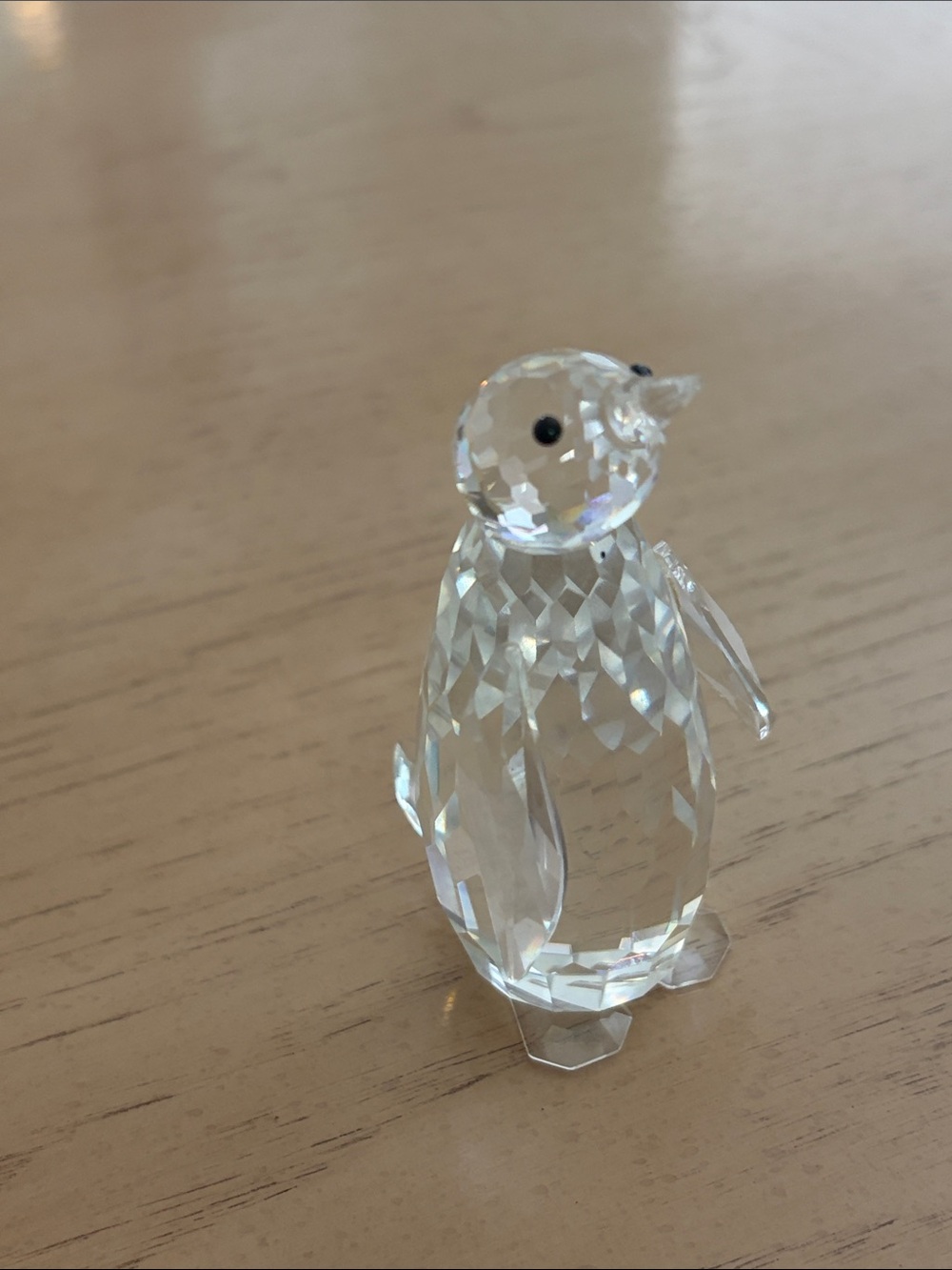 Swarovski Crystal Penguin Figurine - Clear Faceted Glass